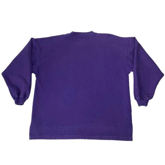 WEK THE WORLD Sweatshirt Womens Size 1 Purple Skiing Vail Vintage Mock Collar - Picture 3 of 9